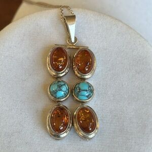 Gorgeous Turquoise & Amber Necklace